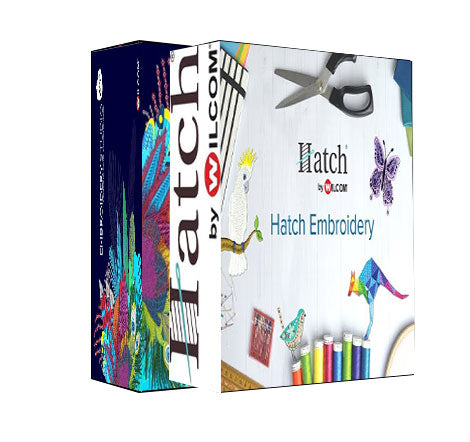 Hatch 2 and Wilcom E4.2 embroidery software — advanced digitizing for Windows, Hatch 2 single-PC license.